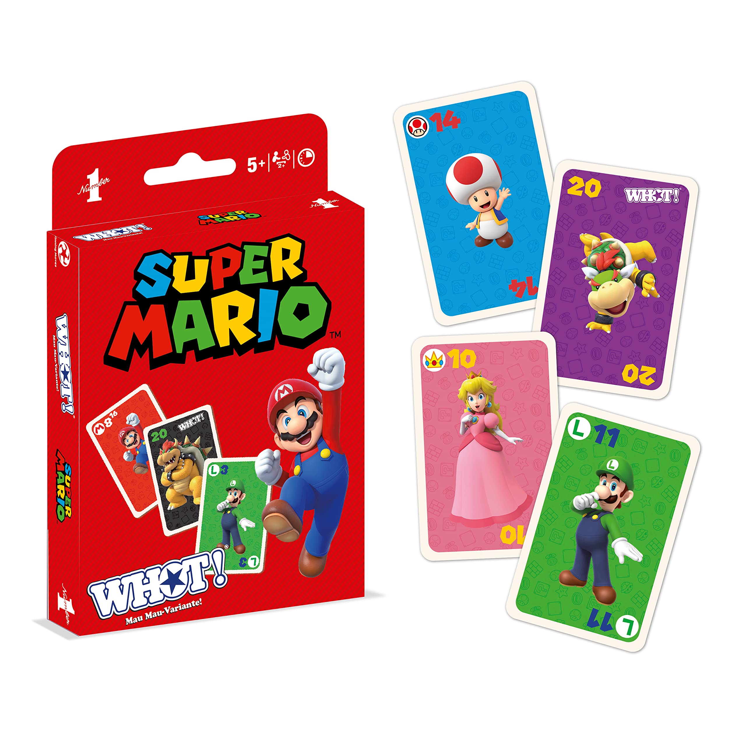 Waddingtons Number 1 WHOT! Mau-Mau-Variante Super Mario Kartenspiel für Kinder - Super Mario für Familie - 1+ Spieler ab 5+ Jahren - Deutsch 3