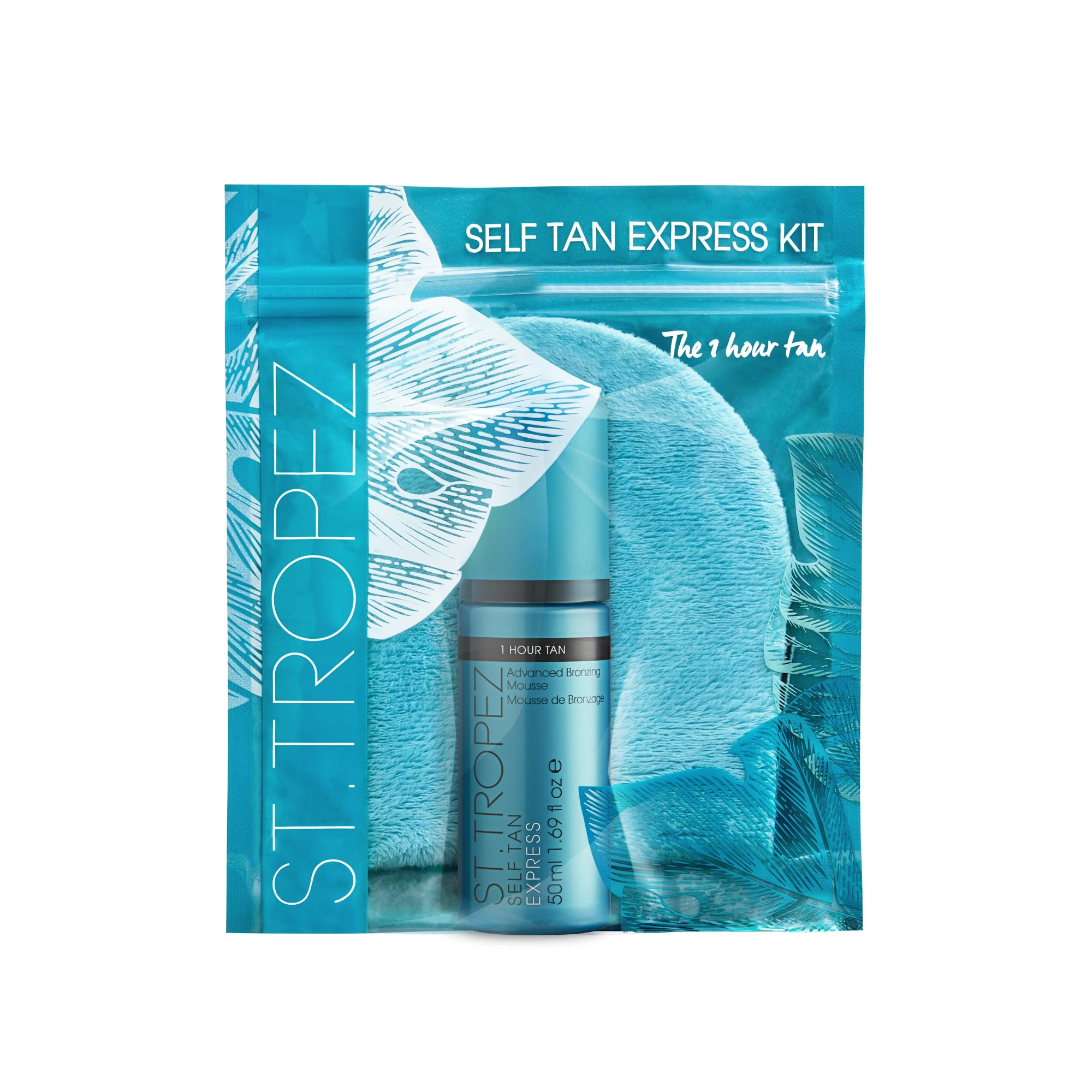 St.Tropez Self Tan Express Starter Kit, Express Mousse 50 ml, Applicator Mitt, Develops in 1-3 Hours, Streak-Free Finish, Vegan, Natural & Cruelty Free