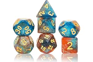 DND Polyhedral Dice Set with a Black Dice Bag for D&D RPG MTG Role Playing Table Games RPG Polyhedral Dice for Dungeon and Dr