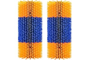 KUNBEIEN 2PCS Livestock Scratch Brushes, Horse Scratcher Massage Brush Kit, Yellow