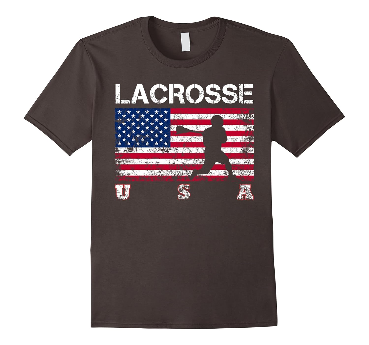 Lacrosse Team Gift American Flag Lacrosse TShirtCL Colamaga