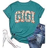 QAUN Grandma Shirts for Women Gigi Graphic Tops Grandma Gifts Tees Mother's Day T Shirt Gigi Short Sleeve Tops