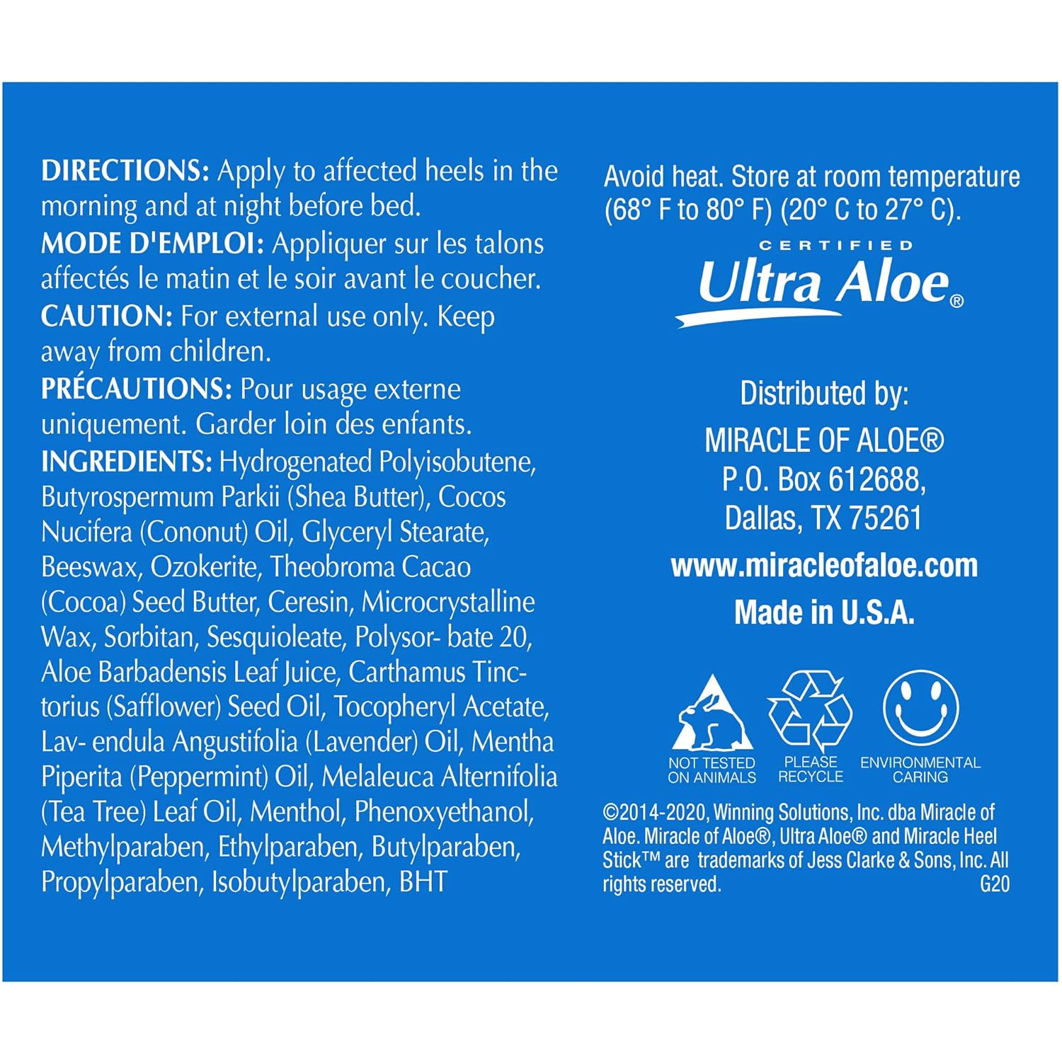 Miracle Heel Stick with Pure UltraAloe Aloe Vera Gel | 2.5 ounce stick : Foot Lotions : Beauty