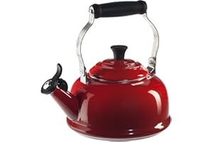 Le Creuset Enamel On Steel Whistling Tea Kettle, 1.7 qt., Cerise