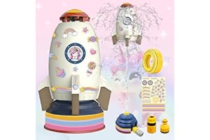 J JINPEI Outdoor Water Sprinkler Toys for Kids, Summer Water Rocket Sprinkler Launch Toys for Kids, Ideal Holiday Backyard Lawn Game Water Toy Birthday Gift for Boys Girls 3 Years and Up (Gray)