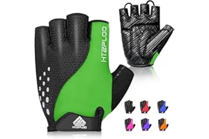 HTZPLOO Bike Gloves Cycling Gloves Biking Gloves for Men Women with Anti-Slip Shock-Absorbing Pad,Light Weight,Nice Fit,Half Finger Bicycle Gloves