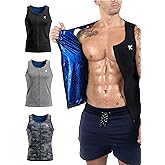 Kewlioo Men's Heat Trapping Zipper Sweat Enhancing Vest - Sauna Suit Shirt Compression Vest Shapewear Top for Gym Exercise