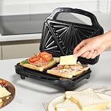 Salter Sandwich Toaster 900W Non Stick Removable Plates Dual 2 Toasts Deep Fill view 5