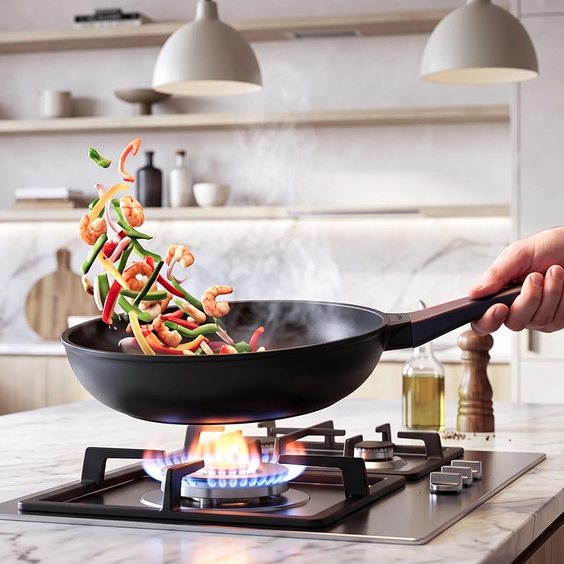 Poêle Wok 28 cm Revêtement Antiadhésif, Collection Gourmet+