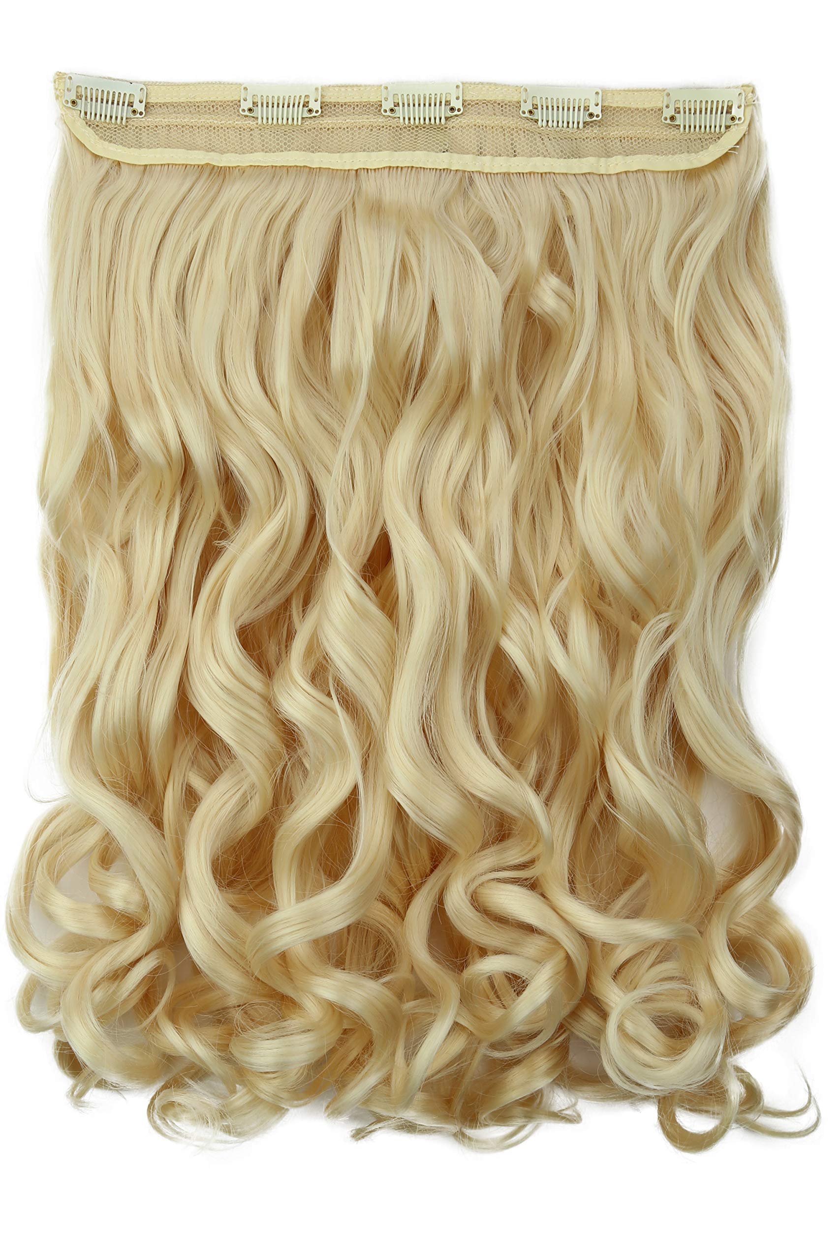 CAISHA 16" Clip In Extensions Hair Extensions Hairpiece Wavy Platinum Blonde C56-1 — image 1