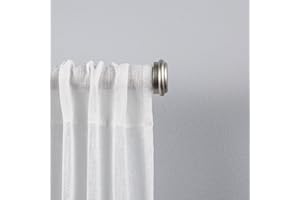 EXCLUSIVE HOME CURTAINS Exclusive Home Topper 1" Curtain Rod and Coordinating Finial Set, Matte Silver, Adjustable 66"-120"