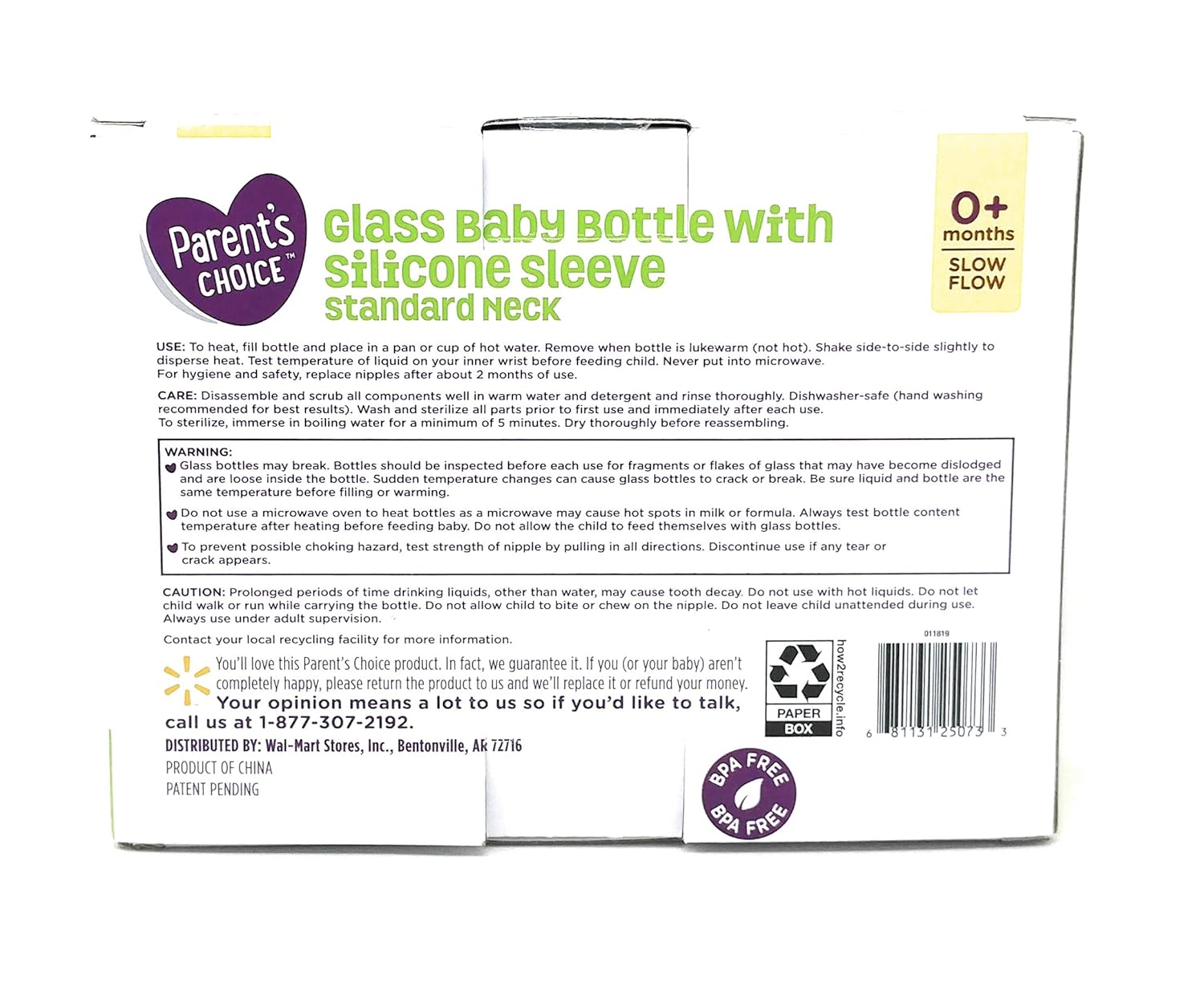 parents choice glass bottles