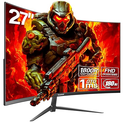 Gawfolk 24 Inch Computer Monitor Full HD 1080P 75HZ, 2800R Curved ...