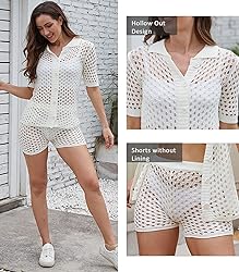 KANSOON 2Pc Summer Outfits for Women Crochet