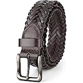 F&L CLASSIC Leather Braided Belts for Men - Mens Casual Woven Leather Belt for Dress Pants