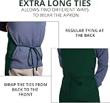 Utopia Kitchen Adjustable Bib Apron with 2 Pockets Green - Water-Resistant view 6