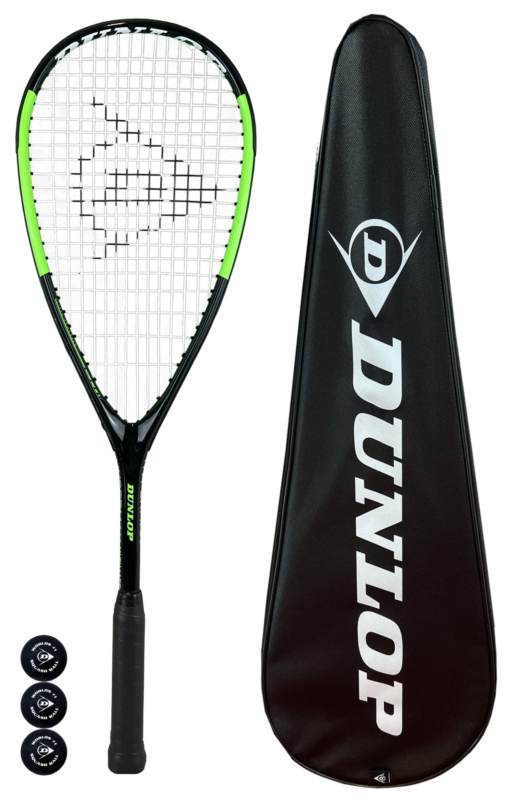 Dunlop Hypermax Squash Racket inc Protective Cover & 3 Squash Balls (Various Model Choice) (Hypermax Ultimate)