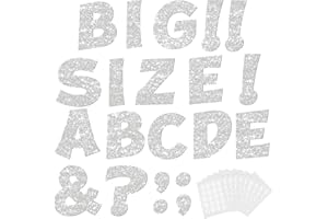 XIHEER 154 Pcs Large 7" Glitter Bulletin Board Letters, Poster Board Letters Alphabet Punctuation Cut Out Cardboard Letters Accessories for Classroom Display Decorating Supplies 7inch