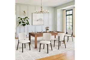 LUE BONA Wooden Dining Chairs Set of 4, Comfortable Modern Dining Room Chair, Wide Back Kitchen Side Chairs for Living Room R