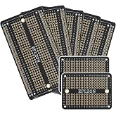 EPLZON Solderable Breadboard PCB Board Gold-Plated Solder Breadboard for DIY Electronics Projects Apply to Arduino Soldering Projects 3.5"x2.05" (5 Pack + 2 Mini Board, Black)