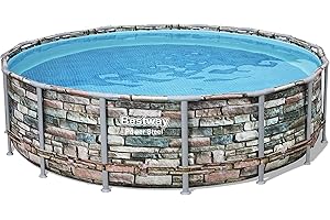 Bestway 56965E Power Steel 16' x 48" Set Above Ground Pool, Stone