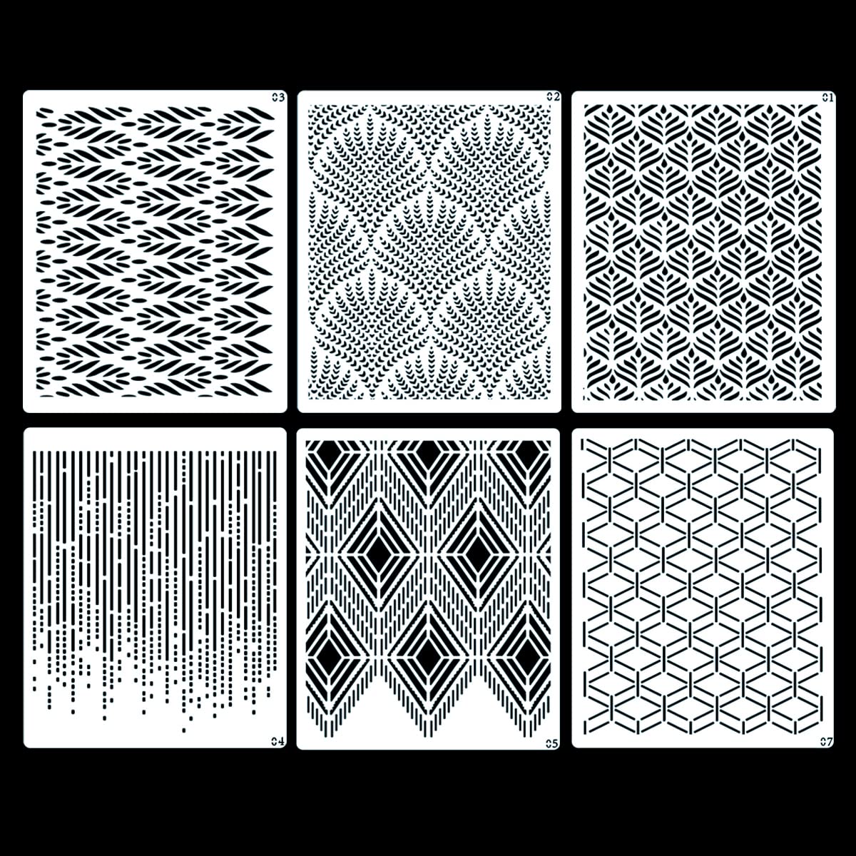 Otcmuky Cake Embossing Stencils Cake Decorating Templates Hollow Cake Buttercream Lace Printing Mold Birthday Wedding Cake Decoration DIY Tool 6 Patterns