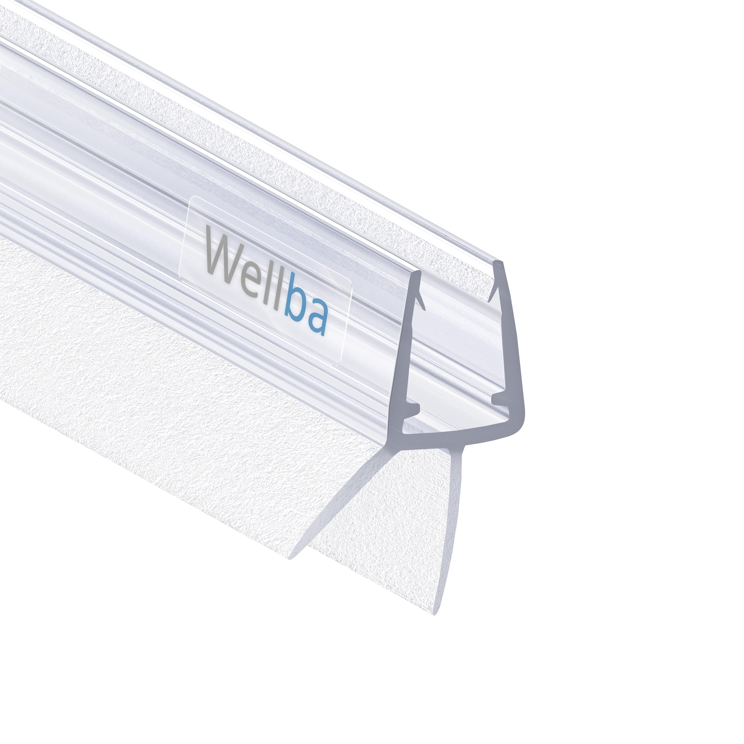 Wellba Premium Shower Door Seal (1 x 60 cm) for 6 mm 7 mm 8 mm Straight Glass Door Thicknesses - Water-Repellent Shower Seal or Shower Cubicle Seal with Optimally Arranged Rubber Lips