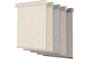Persilux Light Filtering Roller Shades for Windows,Cordless,Linen Fabric,Roller Blinds,Thermal Insulated Fabric UV Protection