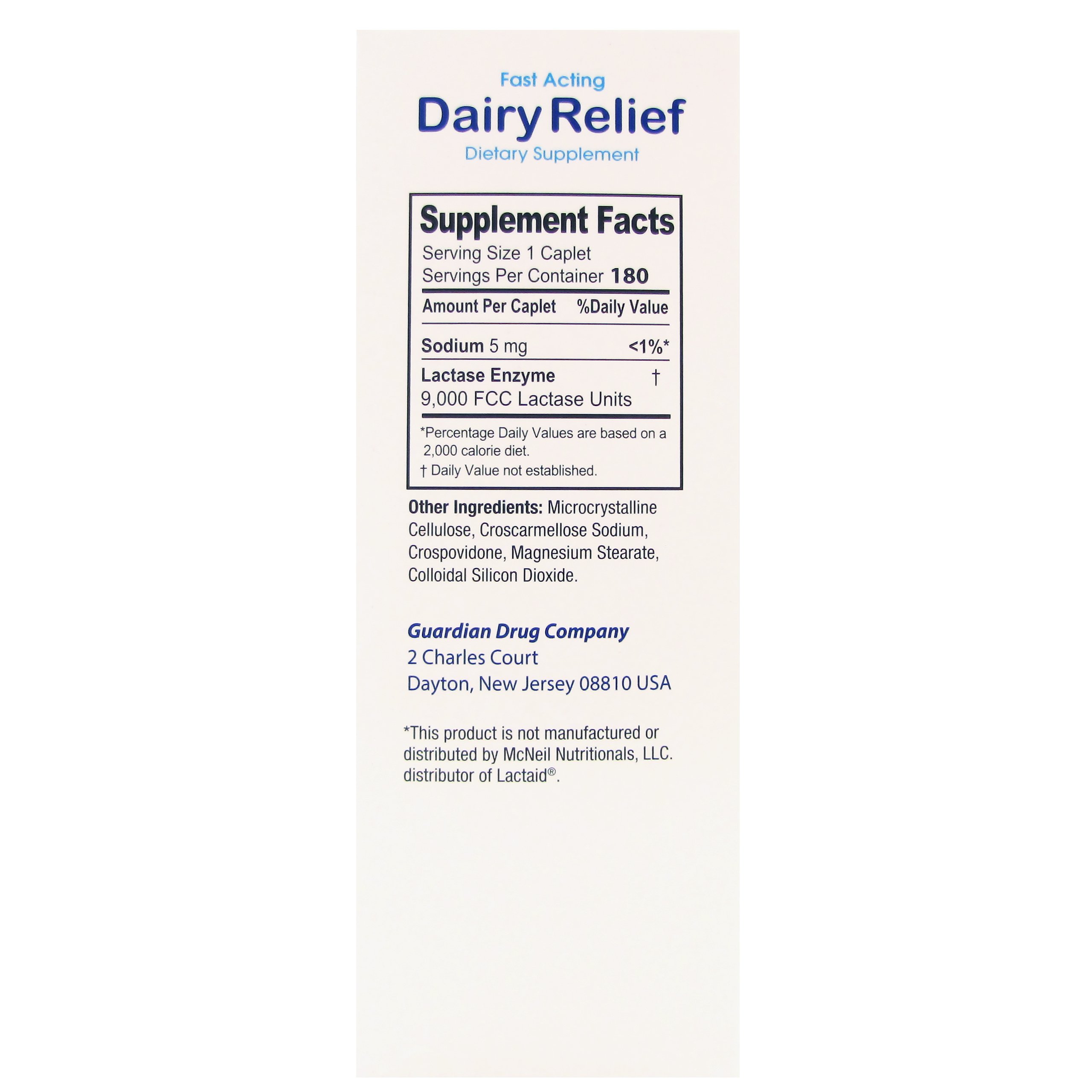 Mua Guardian Dairy Relief Fast Acting Lactase, 360 Caplets, 9000 FCC ...