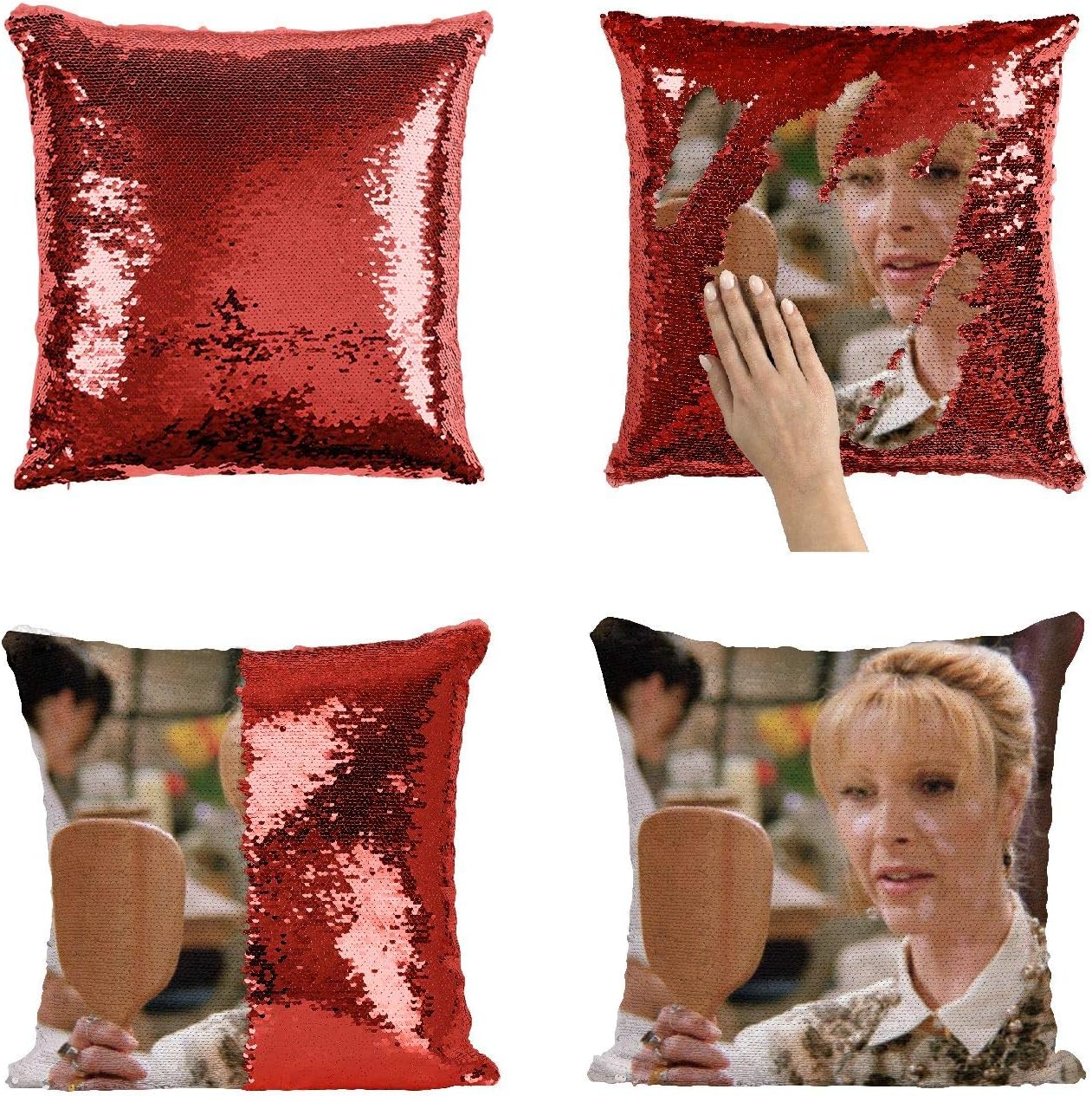 Phoebe Friends Buffay CF1 Sequins 16x16 Pillow Cover with 18x18 inch Insert Girly Stuff Boys Xmas Present (Cover + Insert)