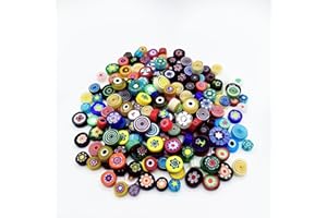 EDFLIFE Flat Glass Millefiori for Mosaic Making Supplies, Mosaic Tiles for Crafts with Assorted Flower Glass Tiles, Mosaic Kits for Adults DIY Decorations, No Hole (Mixed Pattern)