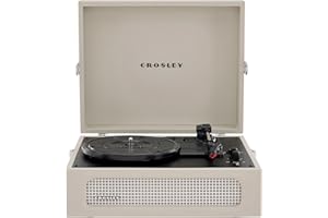 Crosley CR8017B-DU Voyager Vintage Portable Vinyl Record Player Turntable with Bluetooth in/Out and Built-in Speakers, Dune