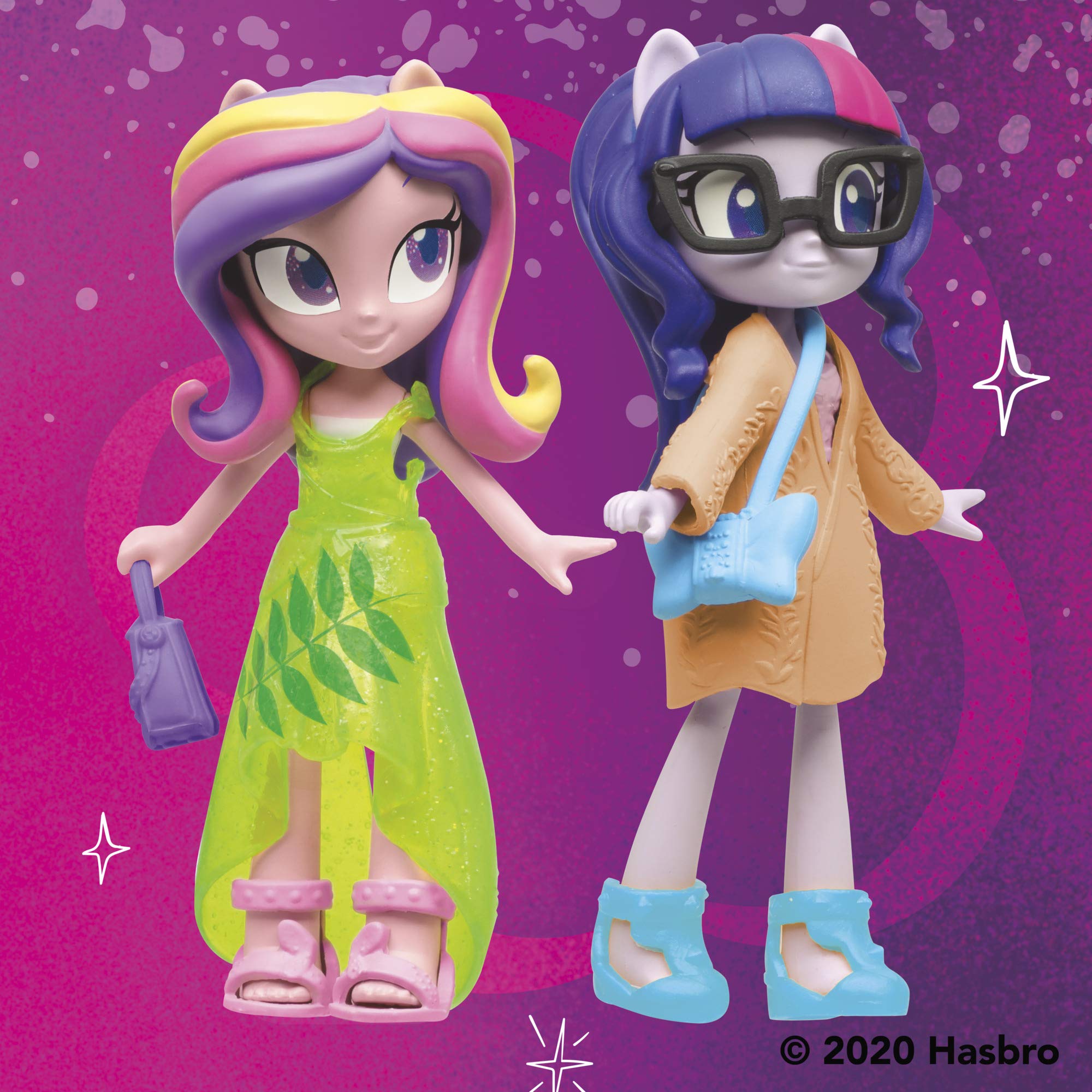 My Little Pony Equestria Girls Fashion Squad Twilight Sparkle and Princess Cadance Mini Doll Set Toy, 40 Fashion Accessories