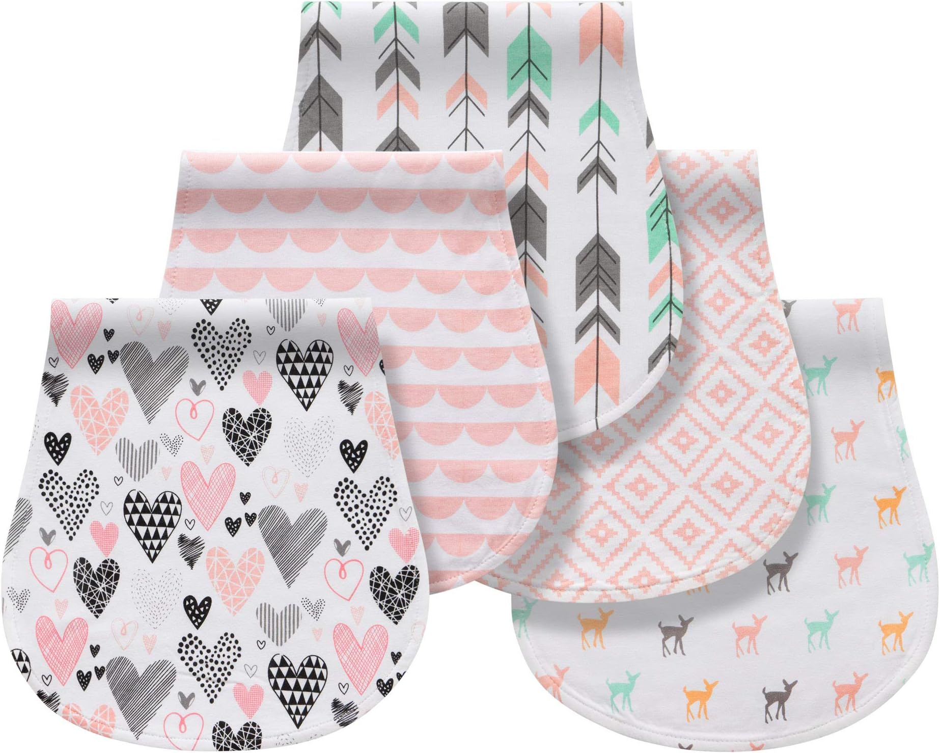 Burp Cloths for Baby Boy Girl for Newborns, 100% Cotton Triple Layer Extra Soft & Absorbent Multi-Use Infant Burping Towels (Pink)