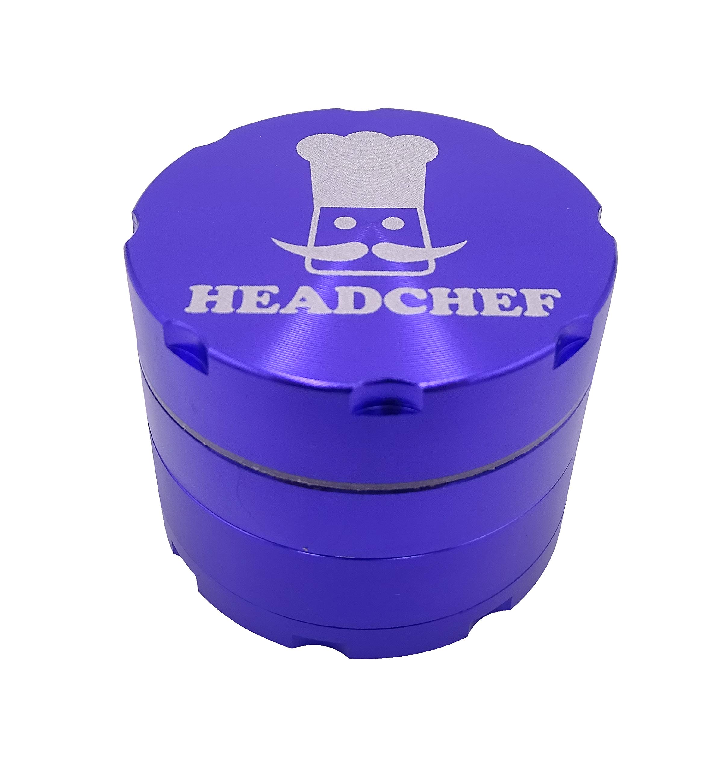 Headchef Razor, 4 Piece Grinder, Metal Herb Grinder with Sifter Scraper (Purple, 40mm) — image 1