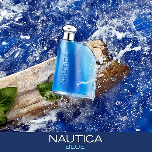 Nautica Blue Eau de Toilette fl oz (Pack of 1), Notes of Basil,  Jasmine, and Cedarwood, Men's Fragrance, L