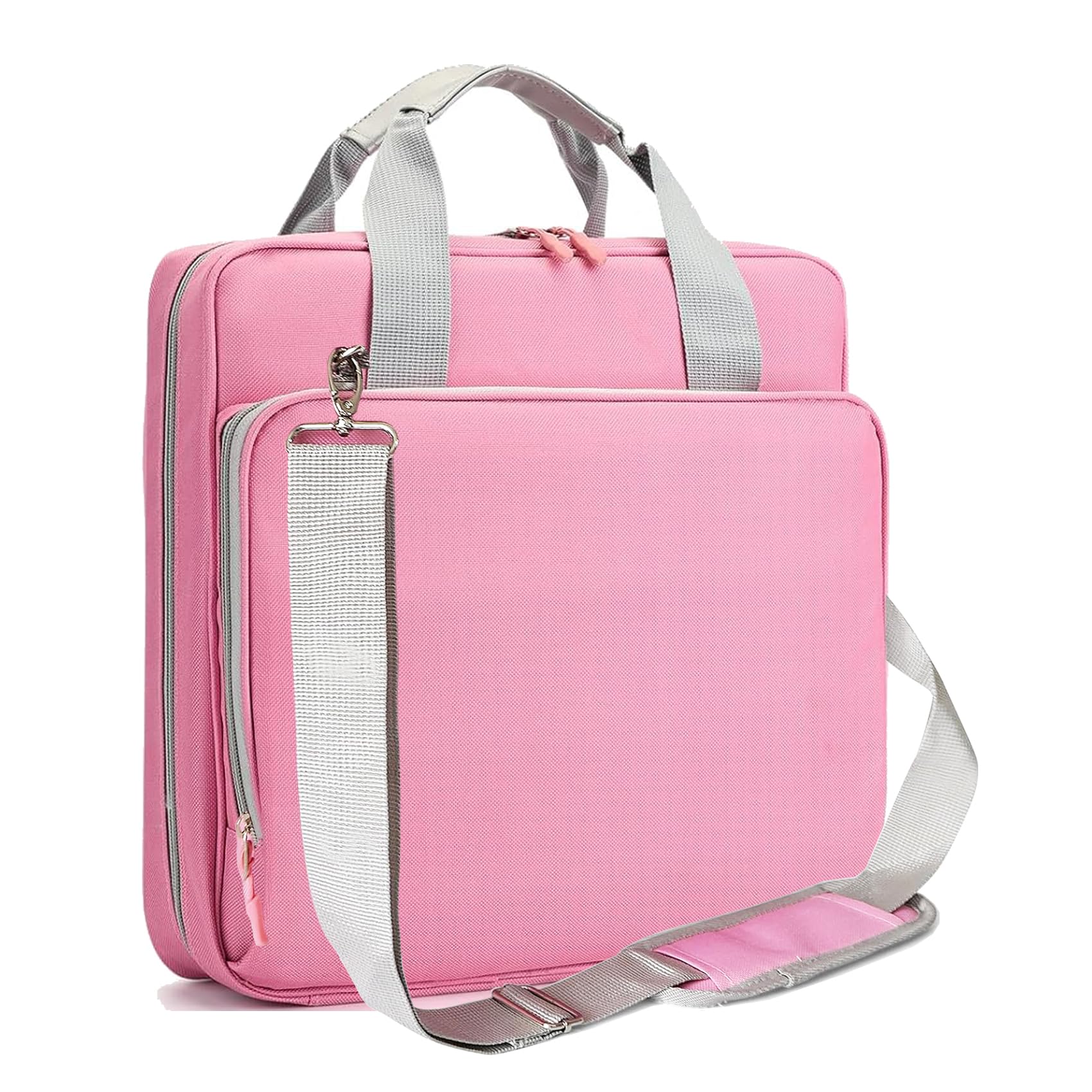 Photo 1 of 2 Inch 3 Ring Zipper Binder - Trapper Keeper Binder with Strap - 500 Sheet Capacity & Multi-Pockets for School and Office (Pink)