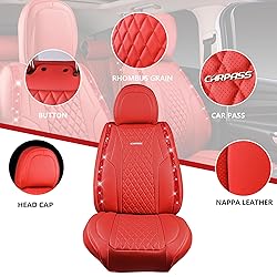 CAR PASS Nappa Red Leather Bling Diamond Seat