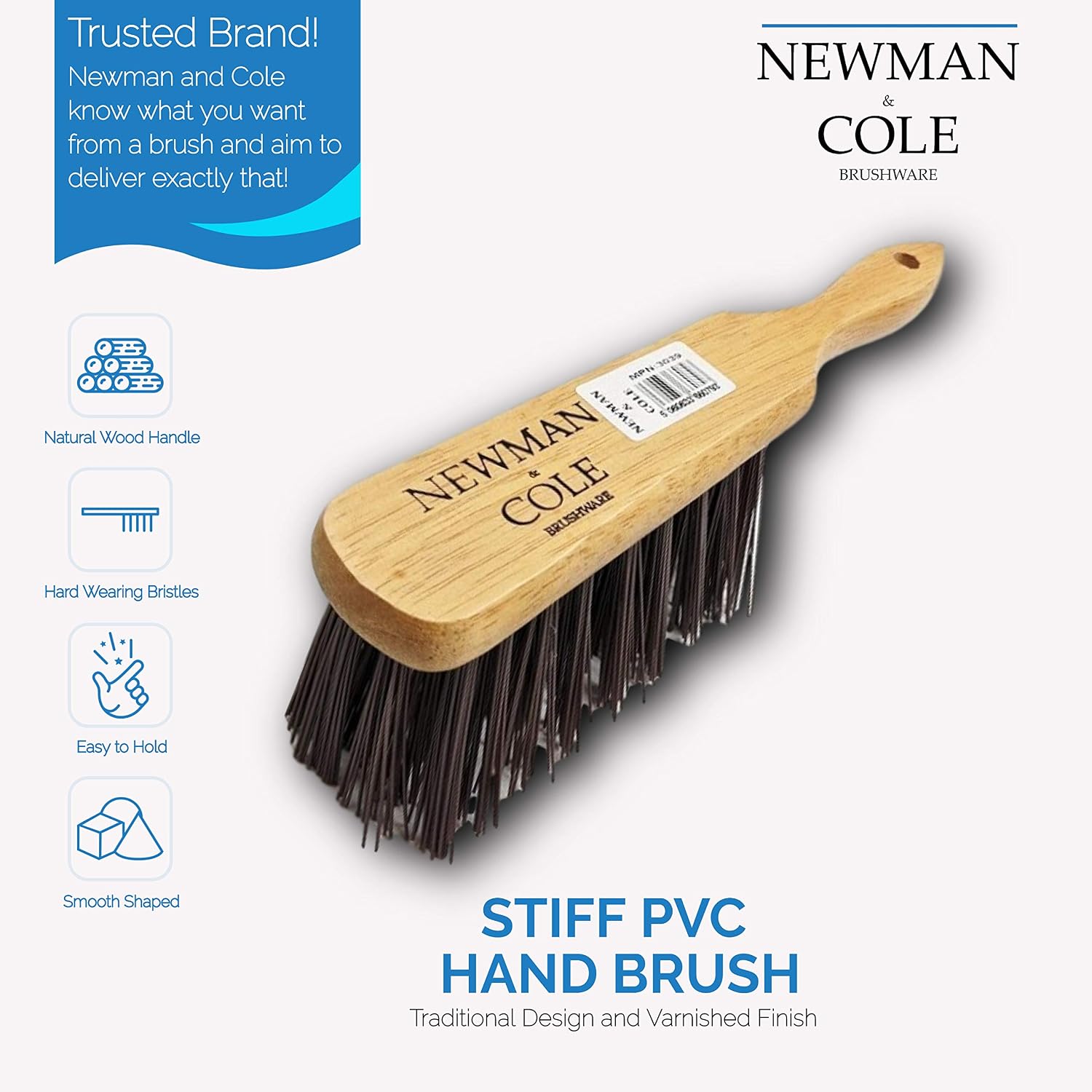 Newman and Cole Natural Wooden Hand Brushes - Image 3