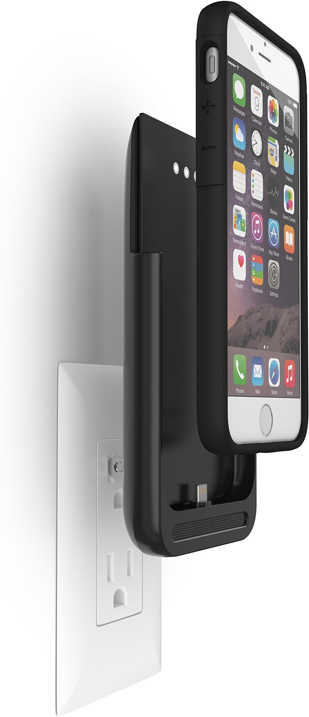 Prong iPhone6s Battery Case with Plugs, Prong Extended Battery Case for iPhone6/6s (Removable Backup Battery) with 2600mAh Capacity/100% Extra Battery Pack Juice Bank Cover [Apple MFi Certified]Black
