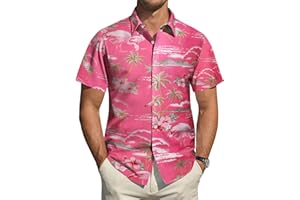 Rioofinx Hawaiian Shirt for Men Short Sleeve Button Down Shirt Men Casual Summer Tropical Beach Shirts for Men Hawaii Party
