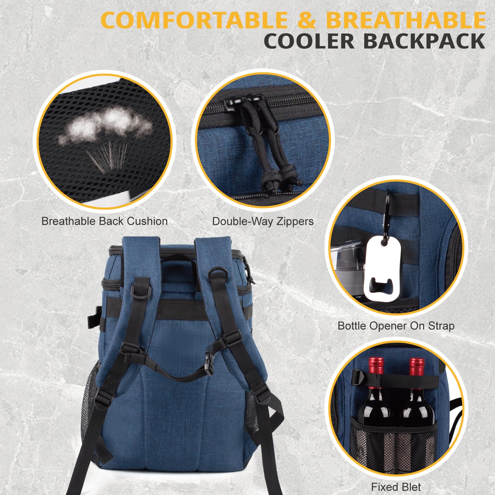 Taktischer Kühlrucksack – 25L Isolierter Rucksack, Auslaufsicher & Robust – Großer Lunch-Rucksack, Wasserdichter Eisrucksack für Männer, Frauen, Arbeit, Tagesausflüge, Camping, Strand & Wandern 6