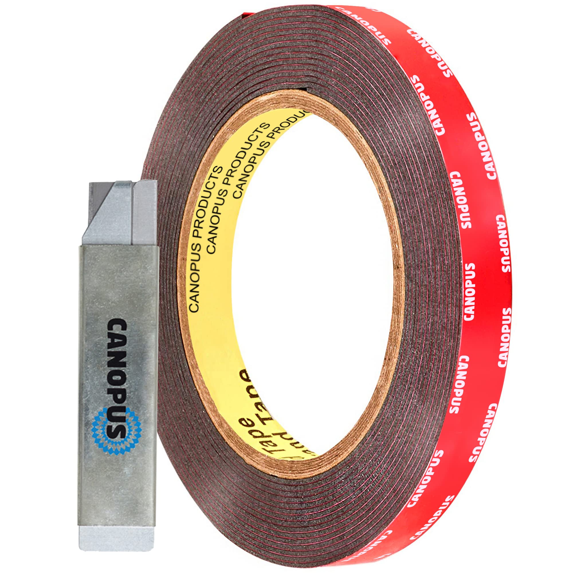 CANOPUS Double Sided Tape Heavy Duty, 10mm x 3meter Waterproof for Automotive, LED Strips, Indoor and Outdoor Uses