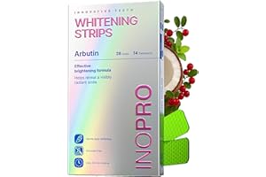 InoPro Teeth Whitening Strips 14 Treatments Kit - Sensitive Teeth Whitener, Peroxide Free, Enamel Safe Green White Strips, De