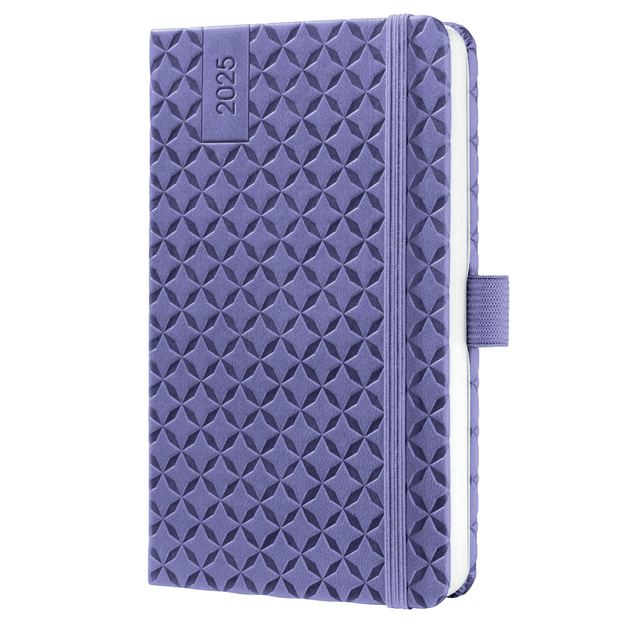 SIGEL J5124 Jolie Weekly Planner 2025, hardcover, 9,5 x 15 cm, 174 Pages, Purple