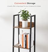 VASAGLE 4-Tier Ladder Shelf Industrial Rustic Brown Black LLS108B01 view 9