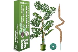 SPROOT 63 Inch Bendable Moss Pole Monstera Plant Support for Climbing Indoor Plants - Stakes for Potted Climbers - Tall Sticks Indoor Trellis for Houseplants - Accessories for Monstera Pot