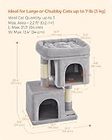 Feandrea Cat Tree Tower 67 cm S Large Perch 2 Caves Scratching Post Light Grey view 7