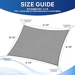 RoomHacks 12'x12' Sun Shade Sail, UV Protection
