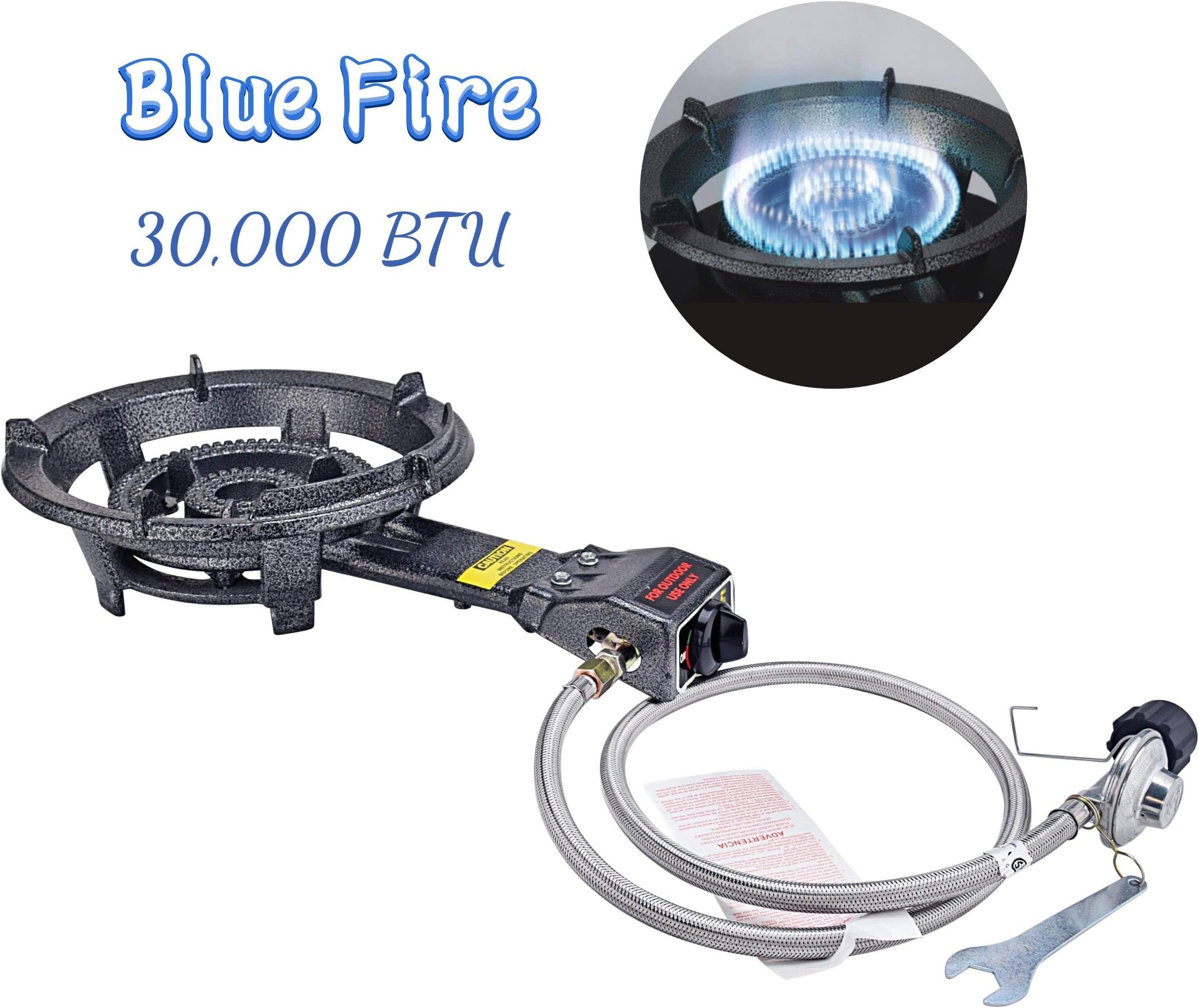 ARC USA, Super Propane Burner Stove, Propane Heavy Duty Cast Iron Burner, Portable Large Camping Stove BBQ with Hose & Regulator, Perfect for Outdoor Cooking
